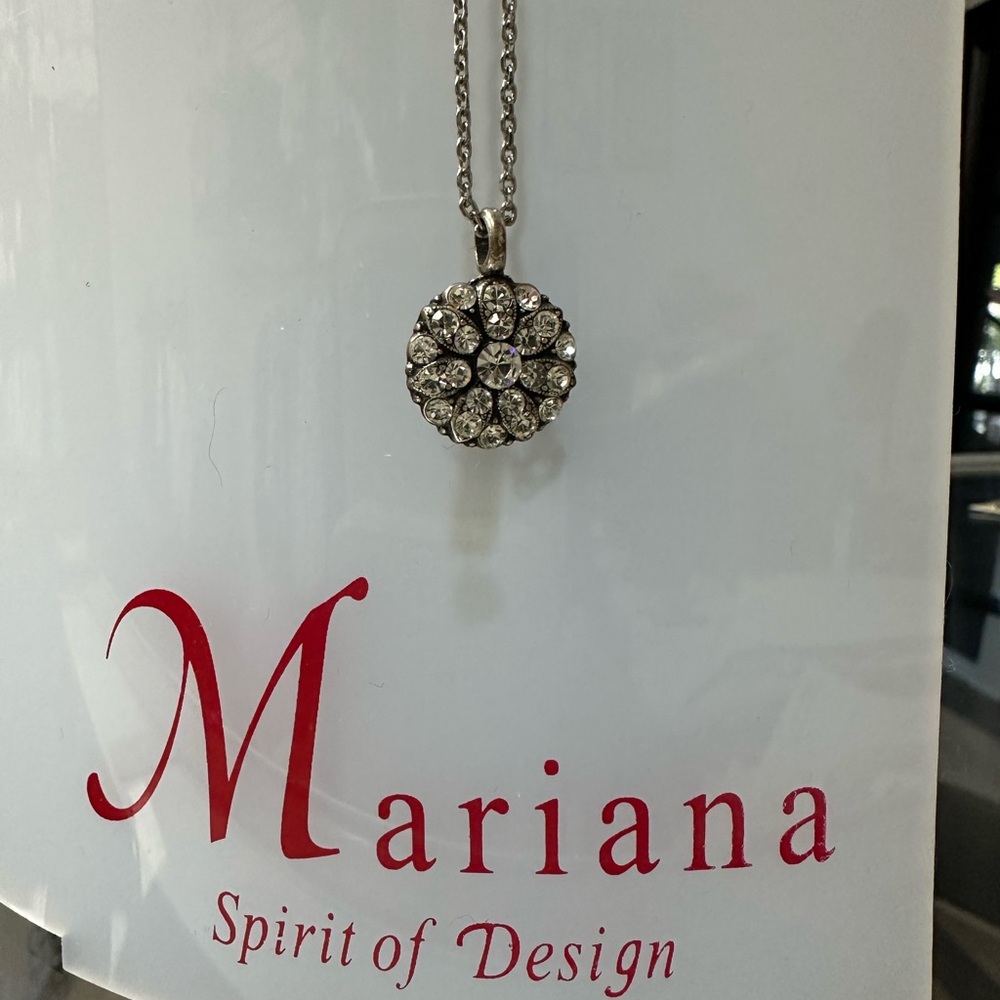 Mariana Silver Crystal Cluster Necklace